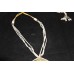 18K Gold Traditional Gemstone Pendant Wax inside,Pearl String, Enamel Back Side